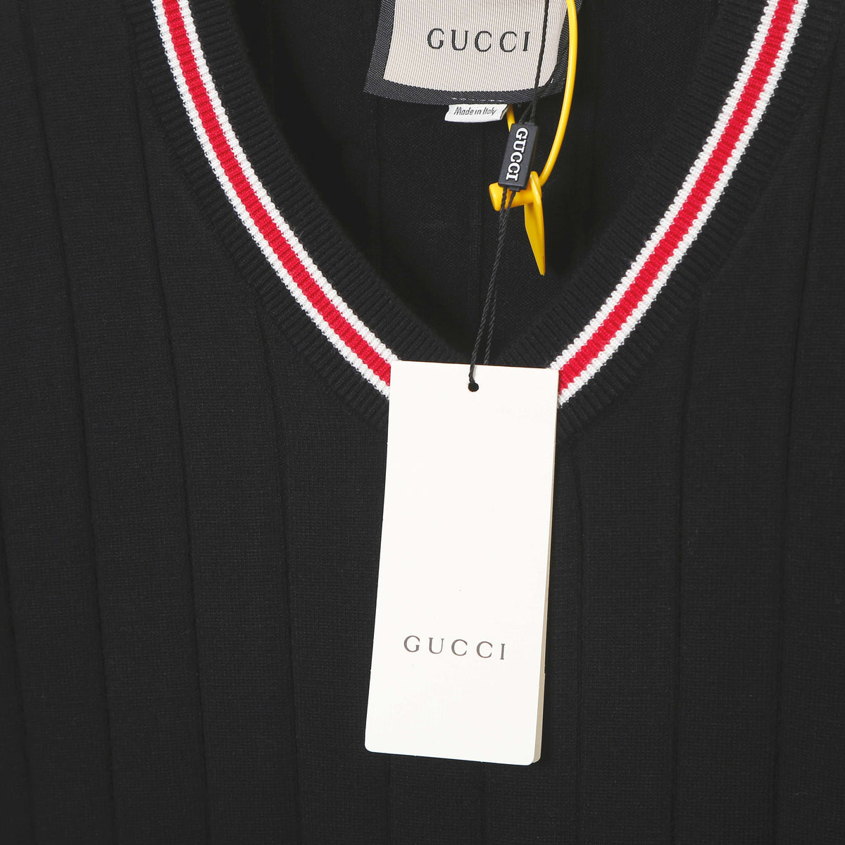 Gucci Unisex G8318 Embroidered V-Neck Sweater
