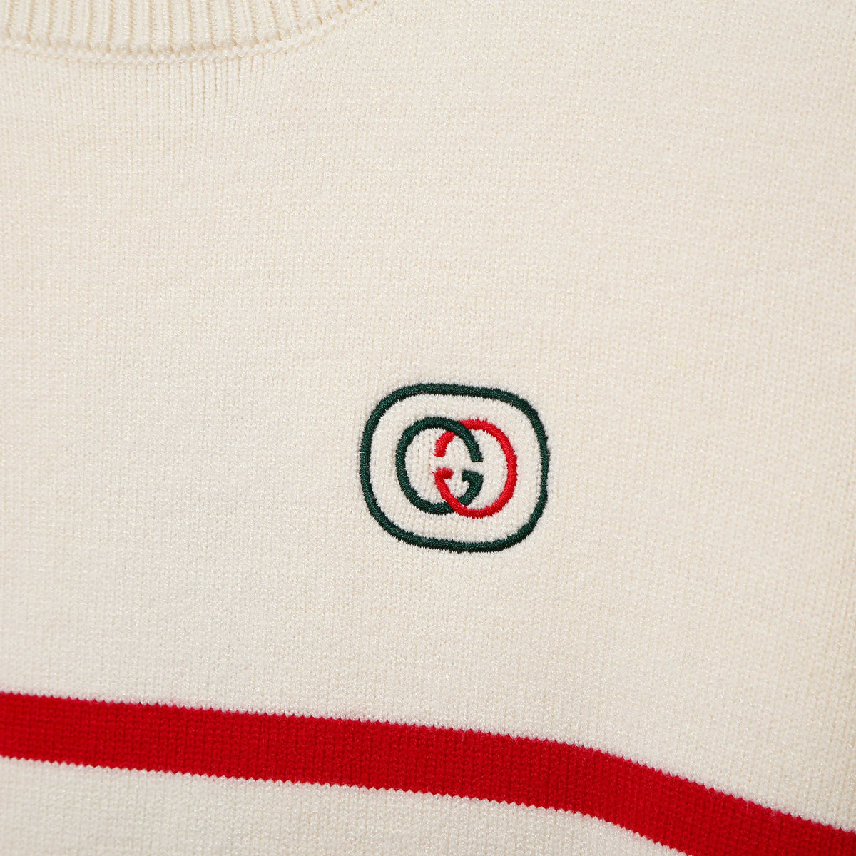 Gucci Unisex G8311 Embroidered Striped Sweater