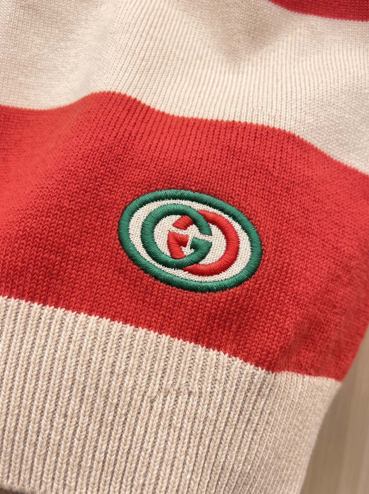 Gucci Unisex Striped Polo Sweater