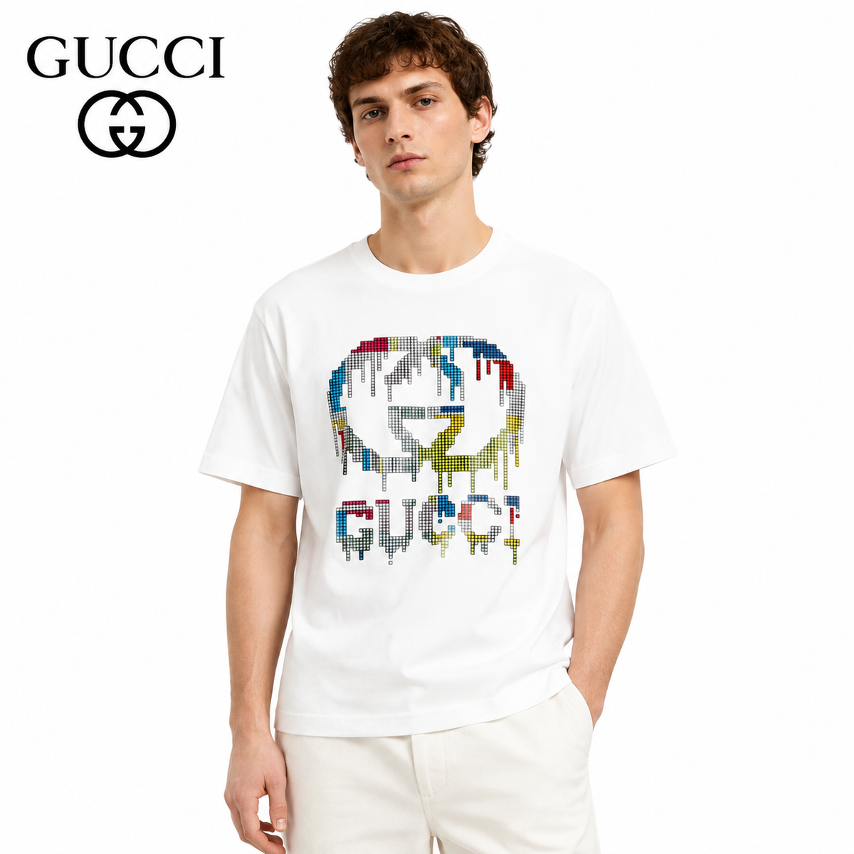 Gucci Pixel Drip GG Logo T-Shirt