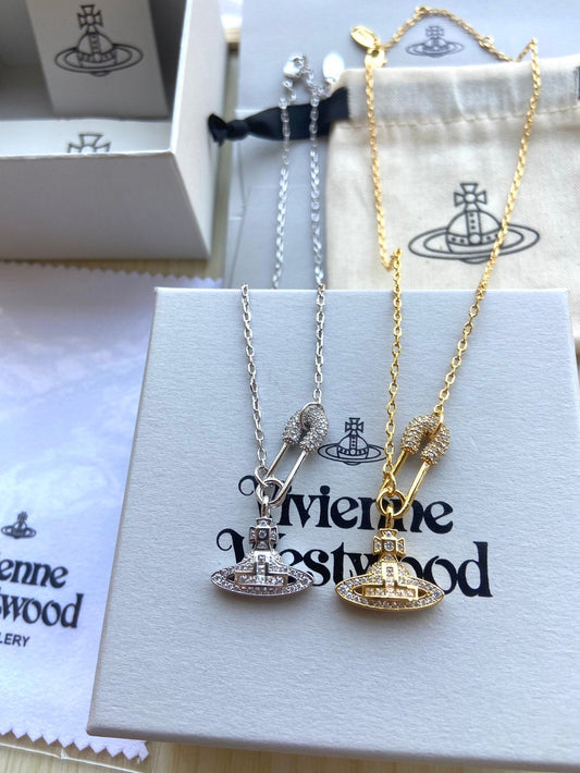 Vivienne Westwood 2026 Full-Rhinestone Pin Necklace