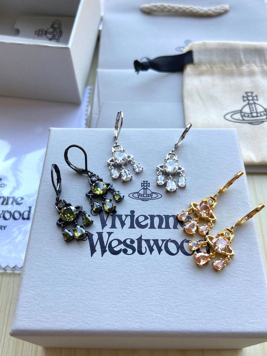 Vivienne Westwood Rhinestone Dangle Earrings