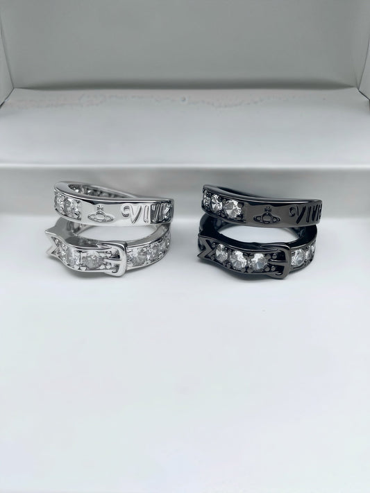 Vivienne Westwood Full-Rhinestone Letter Ring