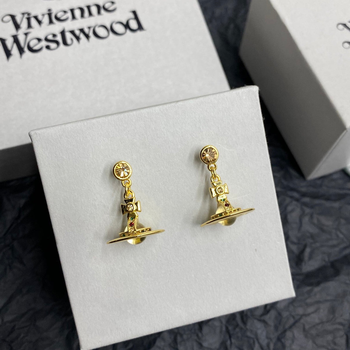 Vivienne Westwood Crystal Planet Earrings