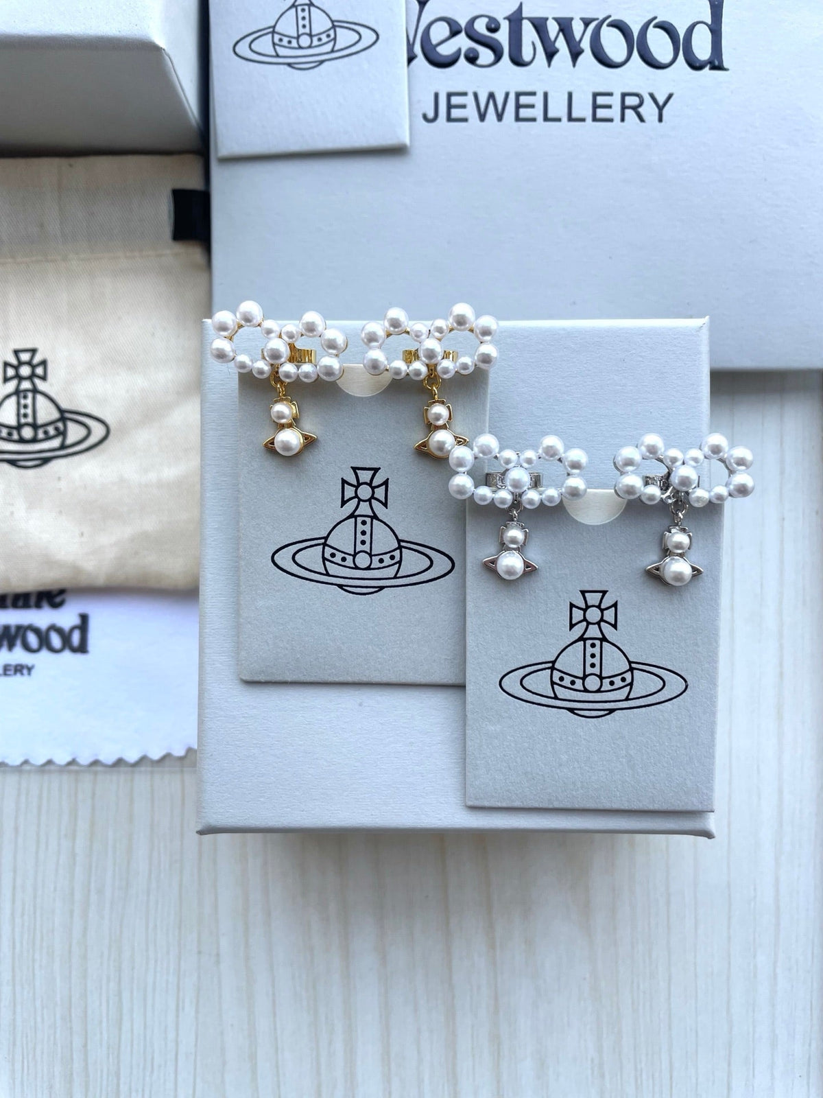 Vivienne Westwood Pearl & Bowknot Stud Earrings