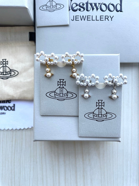 Vivienne Westwood Pearl & Bowknot Stud Earrings