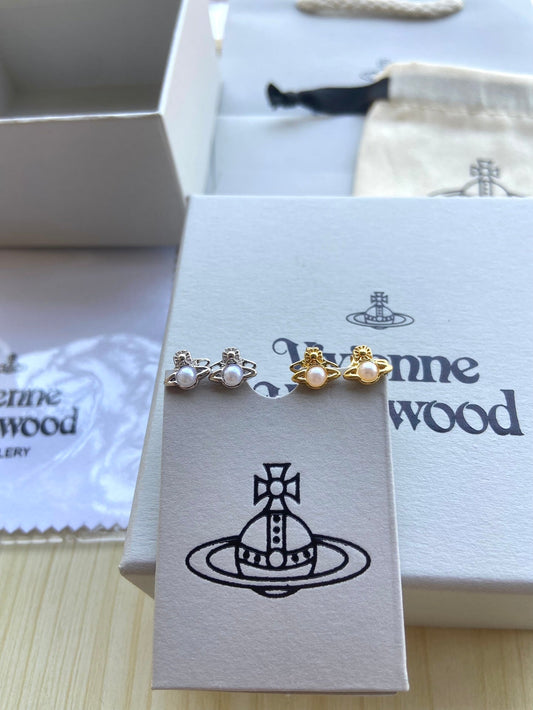 Vivienne Westwood "Pearl Planet" Stud Earrings