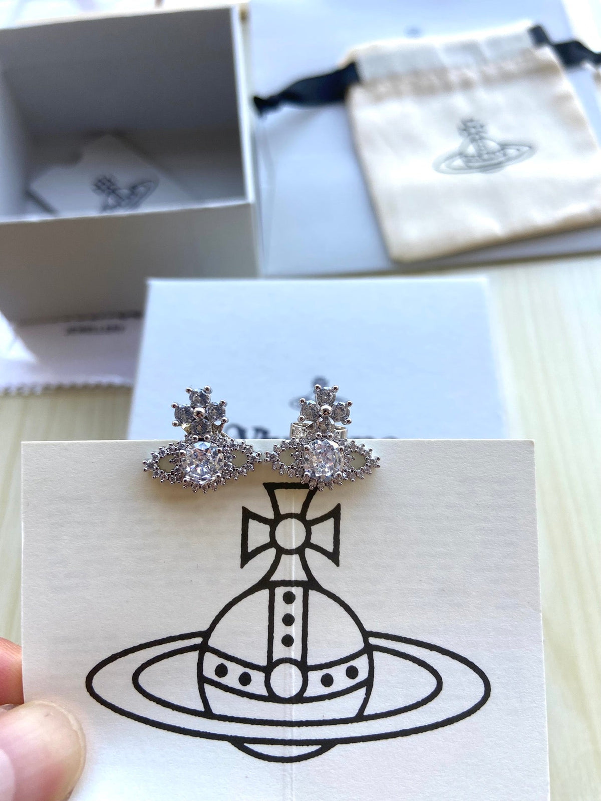 Vivienne Westwood Full-Rhinestone Stud Earrings