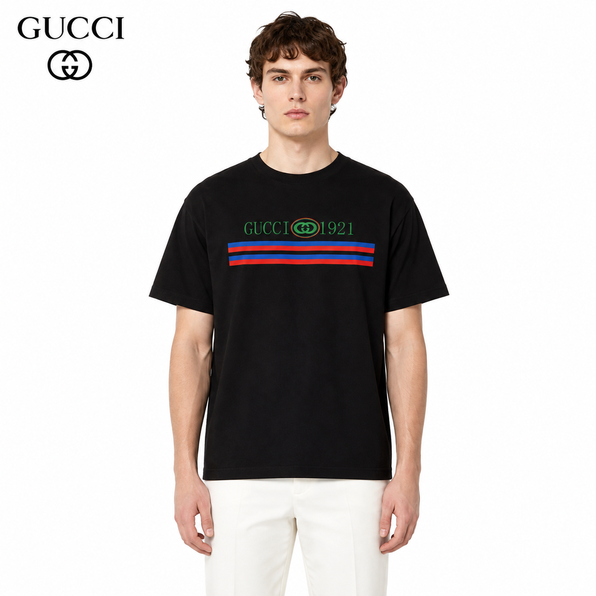 Gucci 1921 GG Stripe Logo T-Shirt