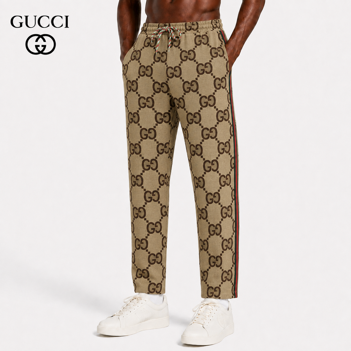 Gucci GG Monogram Signature Track Pants with Web Stripe