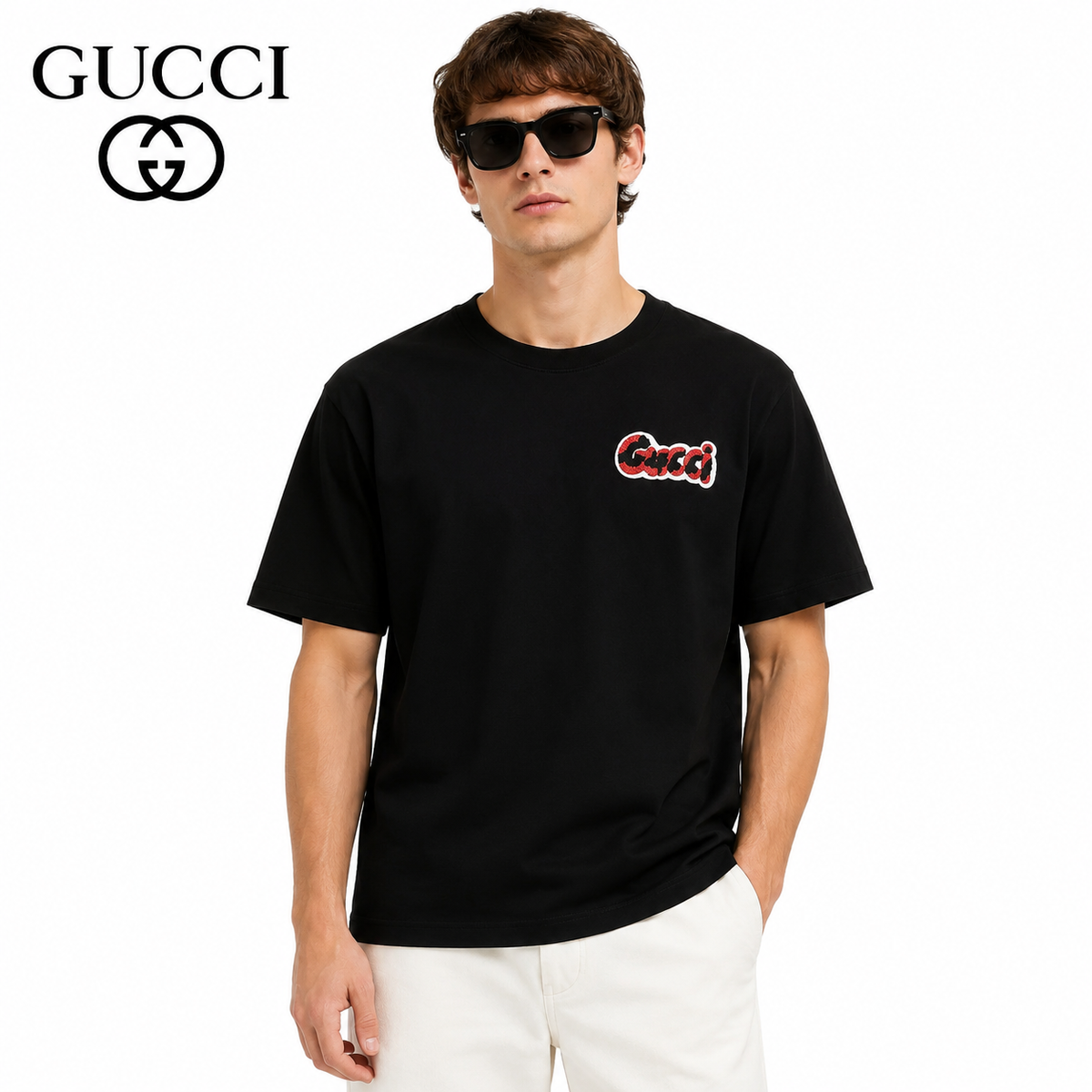 Gucci 'Gucc1' Bubble Logo Patch T-Shirt