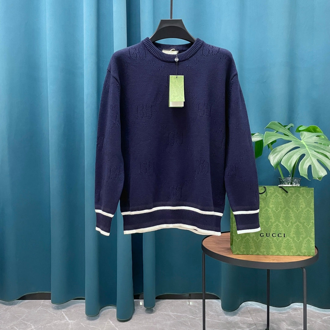 Gucci Unisex Jacquard Open-Knit Crewneck Sweater
