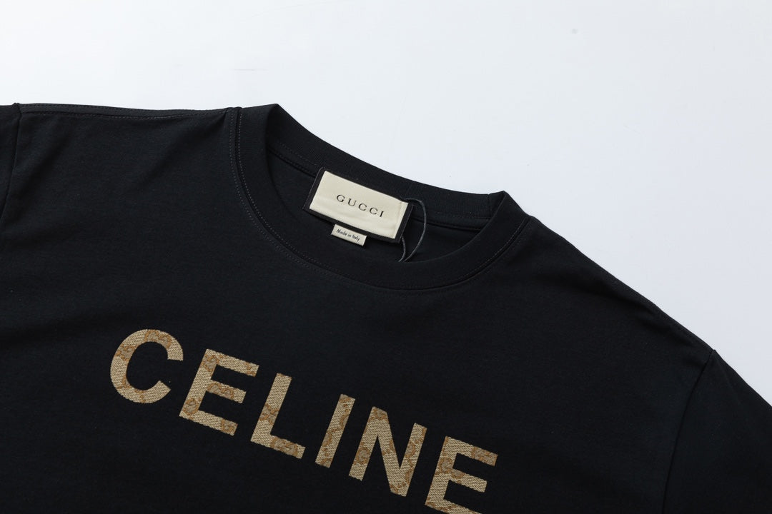 Gucci Celine-Print Distressed Oversized T-Shirt