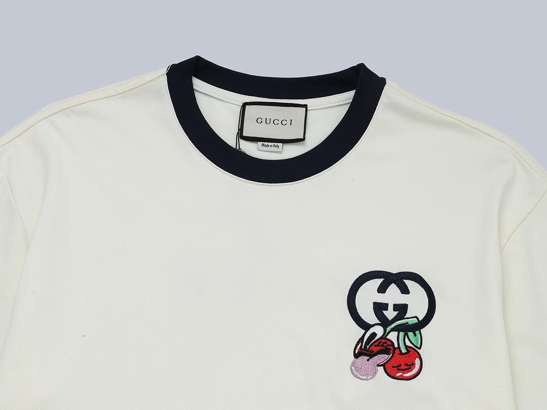 Gucci GG Cherry Embroidered T-Shirt
