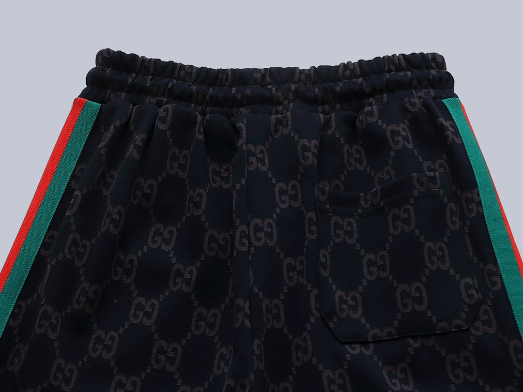 Gucci GG Monogram Jogger Pants with Web Stripe