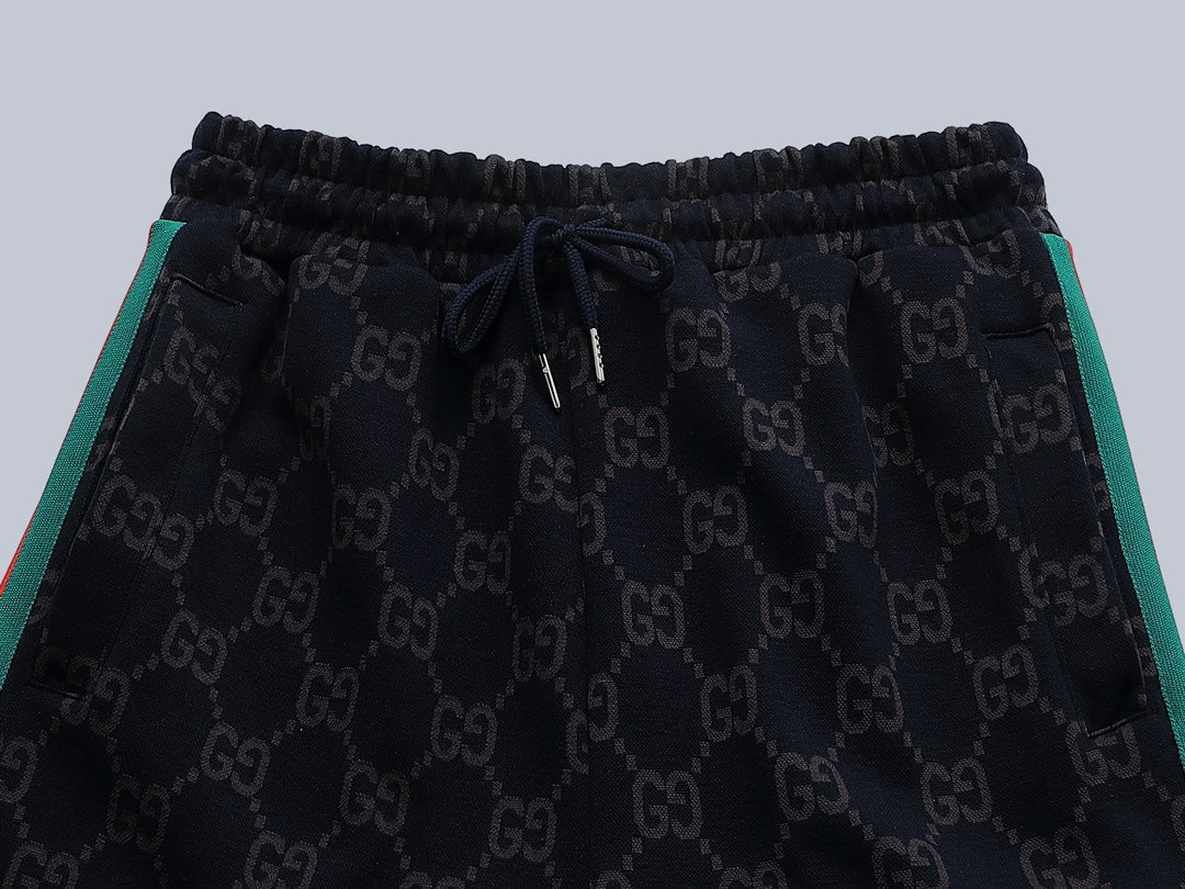 Gucci GG Monogram Jogger Pants with Web Stripe