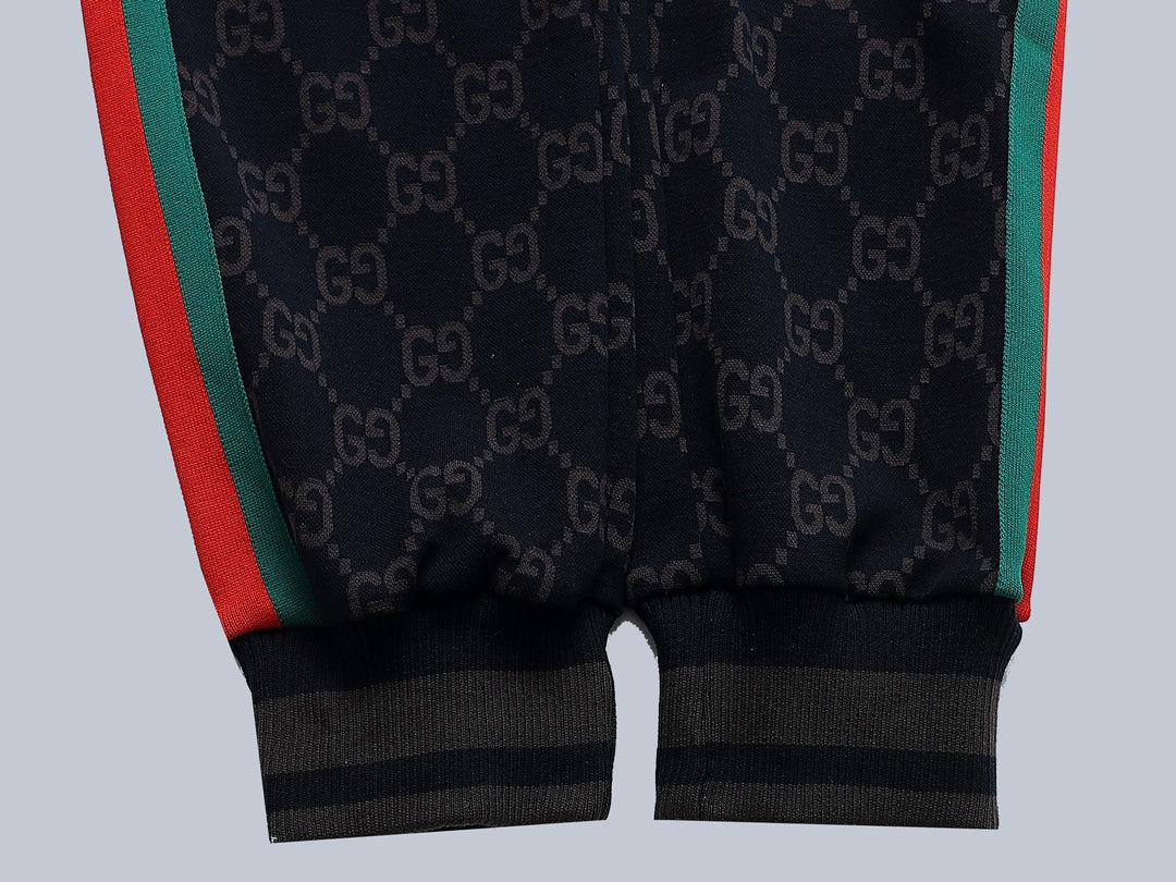 Gucci GG Monogram Jogger Pants with Web Stripe