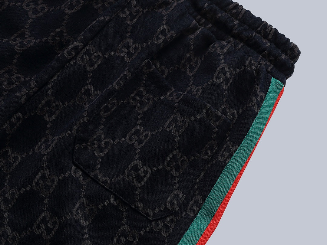 Gucci GG Monogram Jogger Pants with Web Stripe