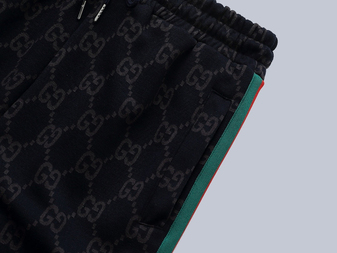 Gucci GG Monogram Jogger Pants with Web Stripe