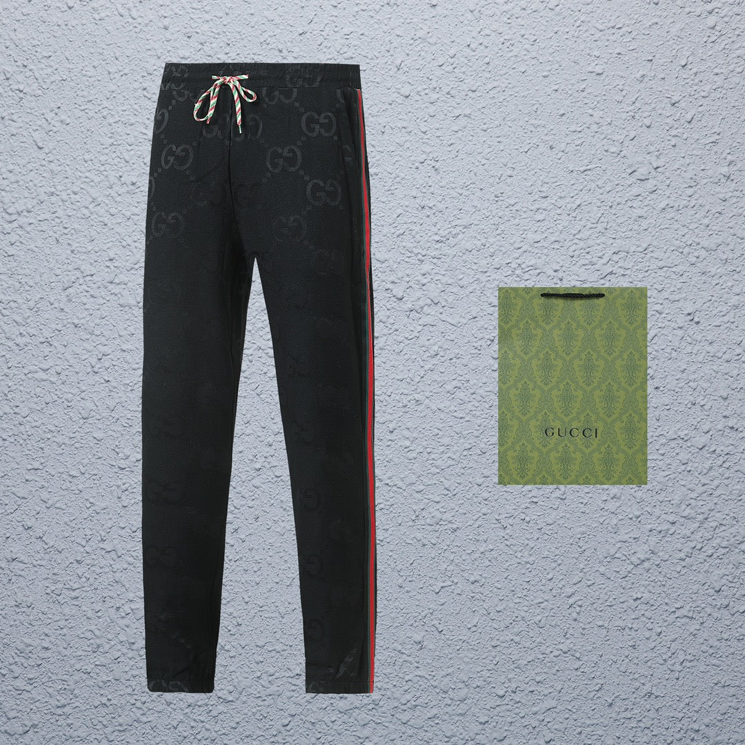 Gucci GG Monogram Track Pants with Web Stripe