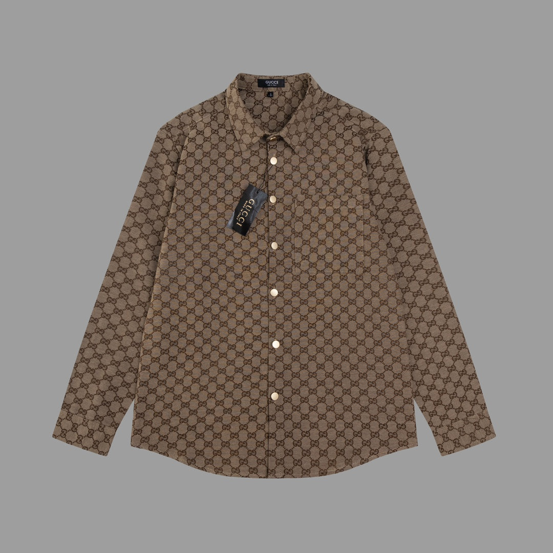 Gucci Signature GG Monogram Long Sleeve Shirt