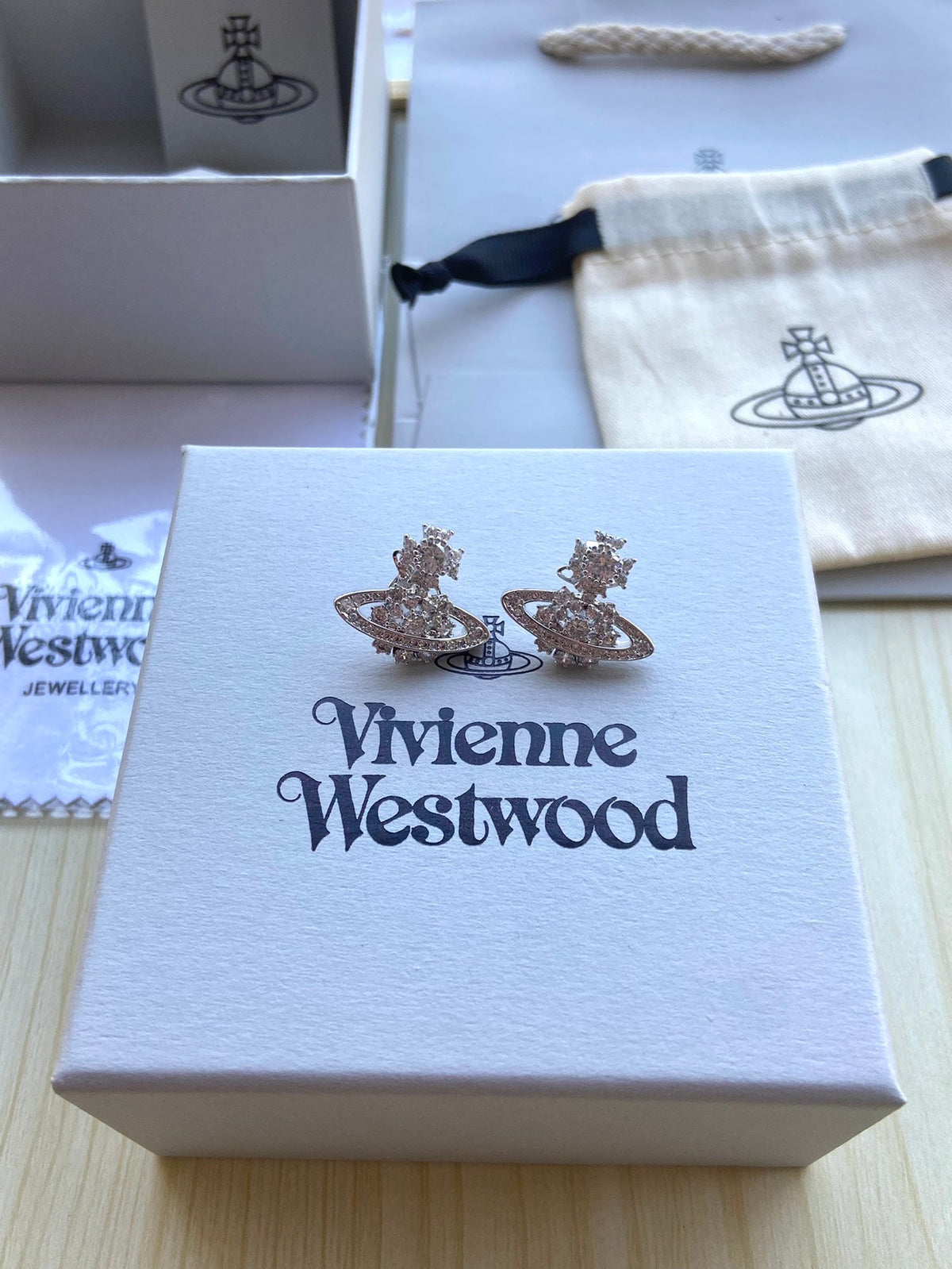 Vivienne Westwood Full-Rhinestone Stud Earrings