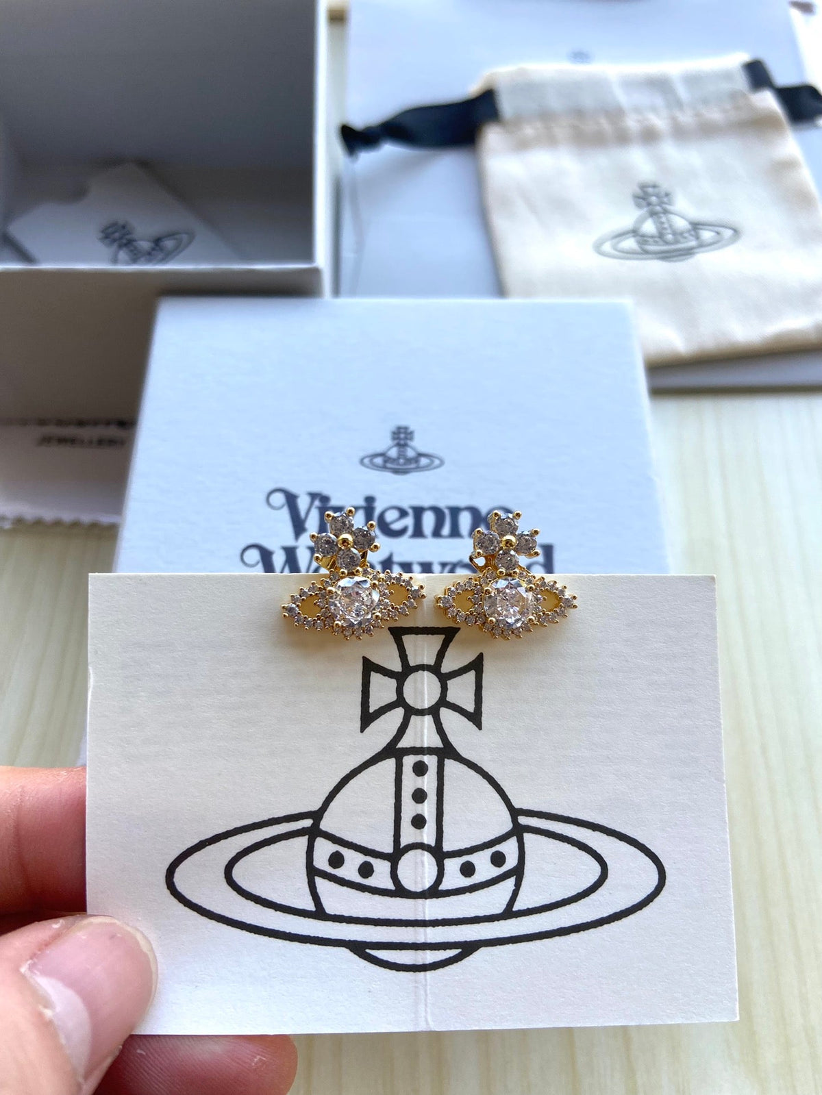 Vivienne Westwood Full-Rhinestone Stud Earrings