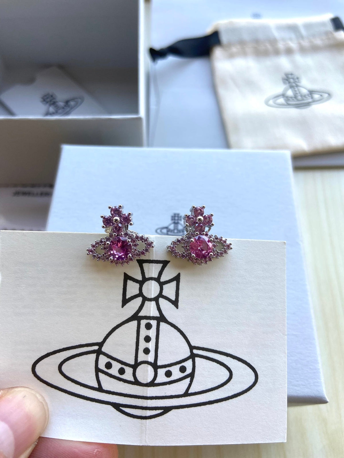 Vivienne Westwood Full-Rhinestone Stud Earrings
