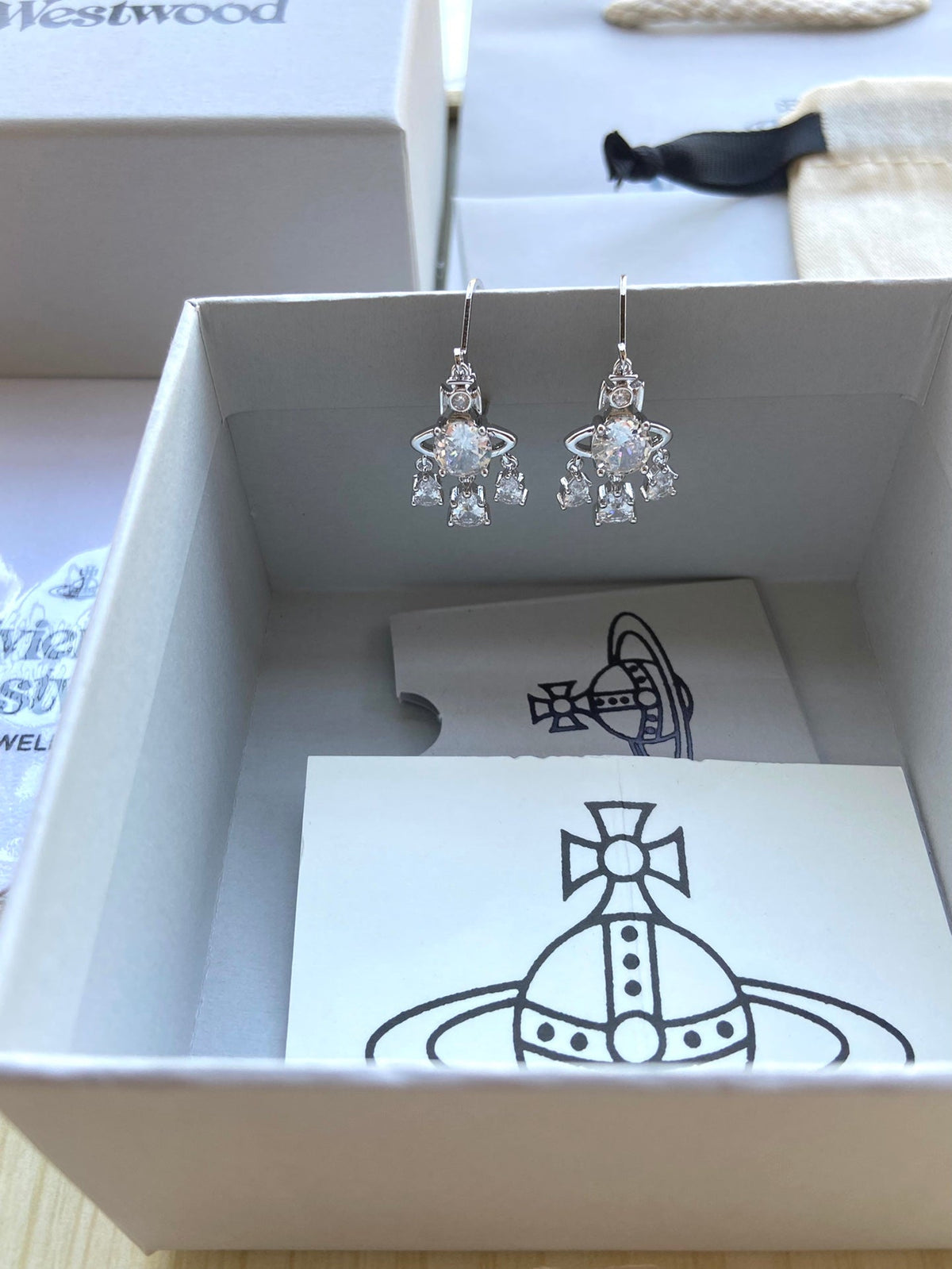 Vivienne Westwood Rhinestone Dangle Earrings