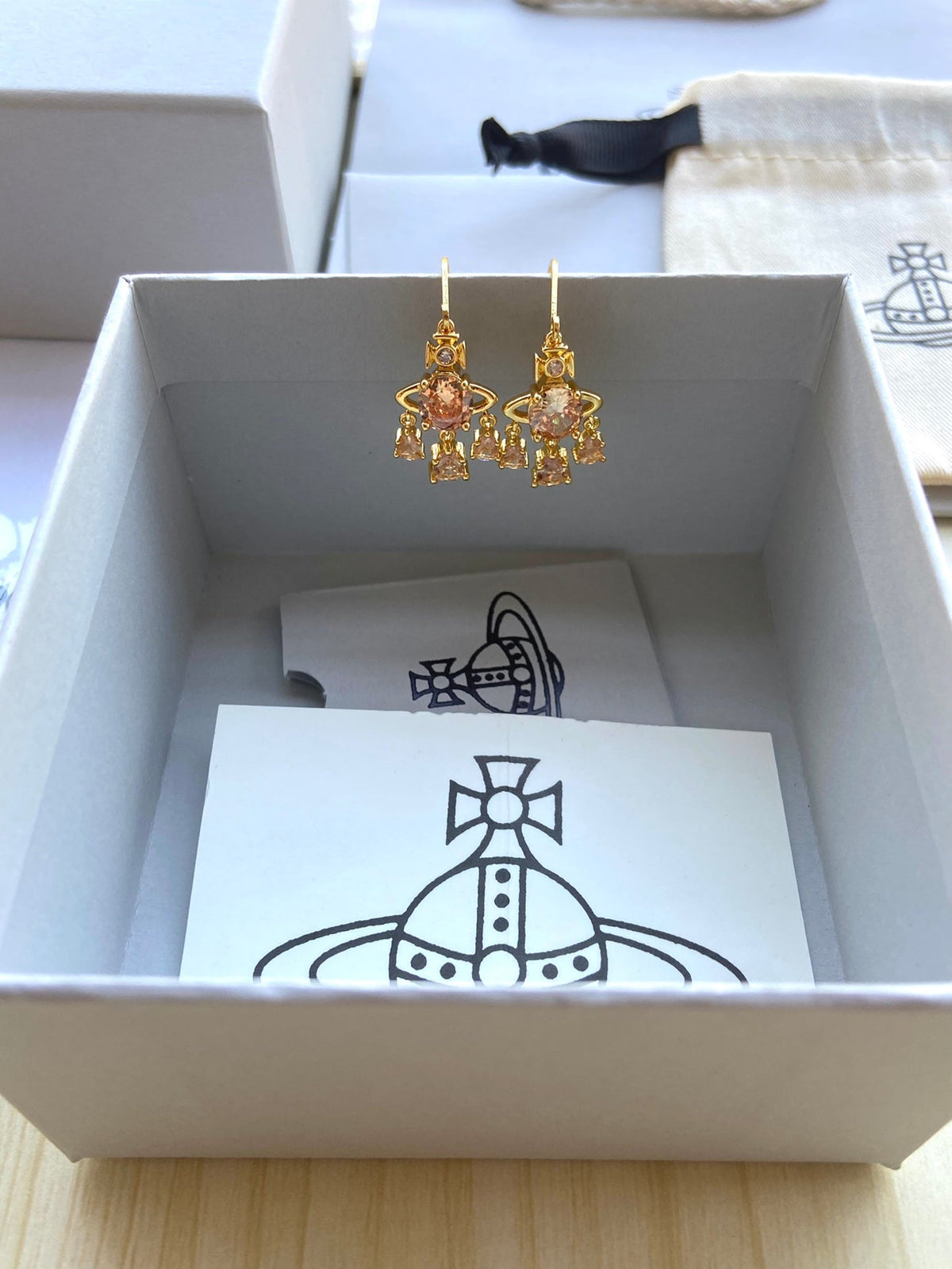 Vivienne Westwood Rhinestone Dangle Earrings