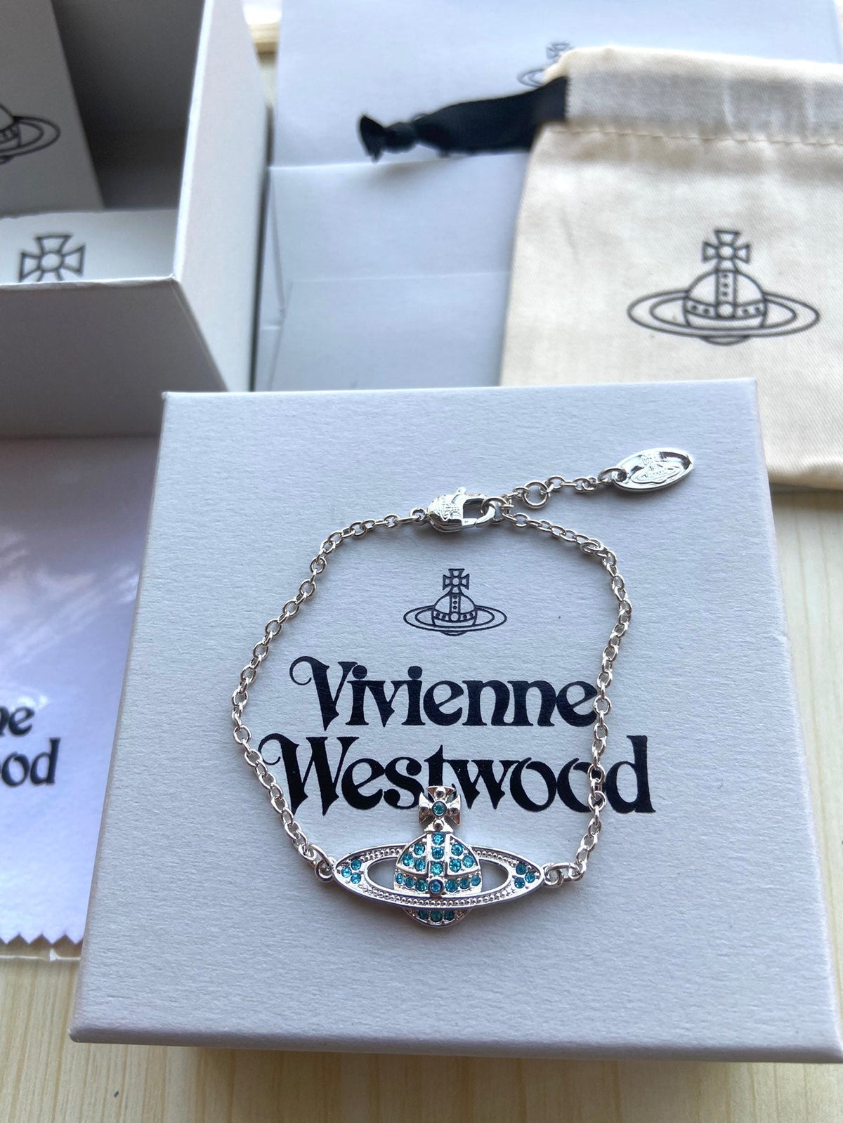 Vivienne Westwood 2026 Saturn Full-Rhinestone Bracelet
