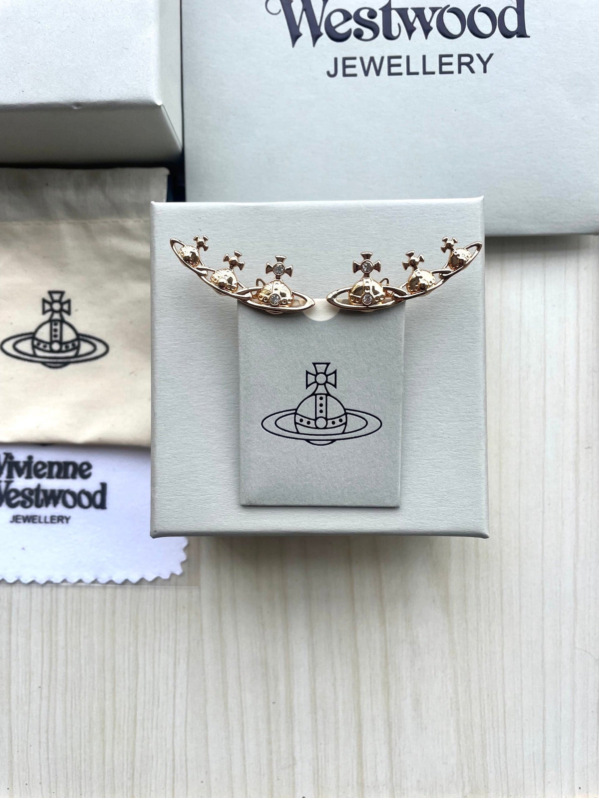 Vivienne Westwood Row of Saturn Stud Earrings