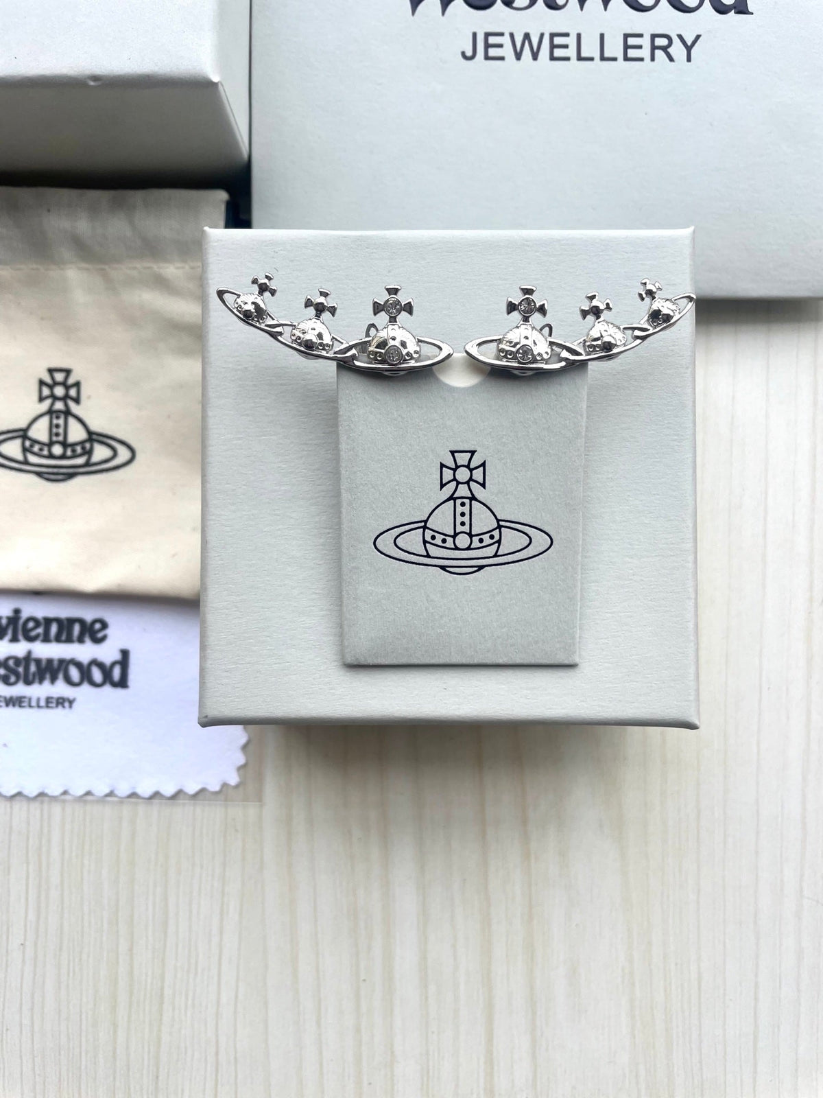 Vivienne Westwood Row of Saturn Stud Earrings