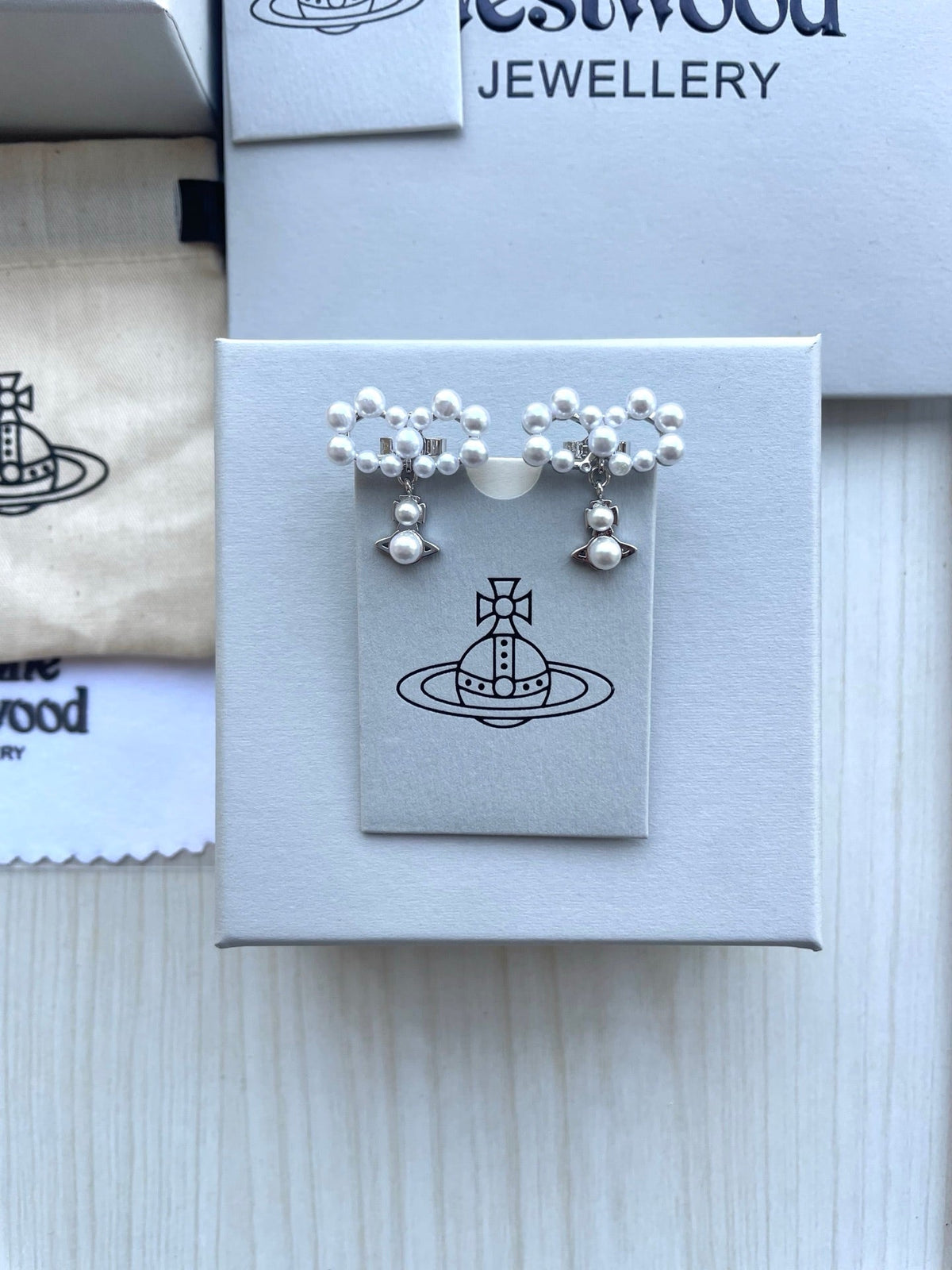 Vivienne Westwood Pearl & Bowknot Stud Earrings