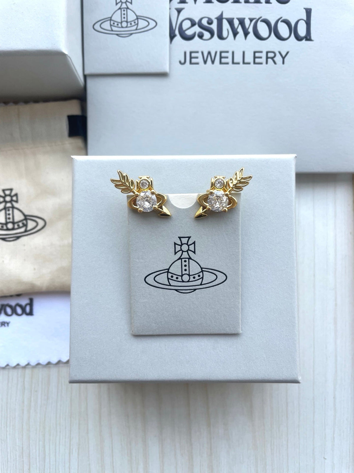 Vivienne Westwood "Arrow Through the Heart" Stud Earrings