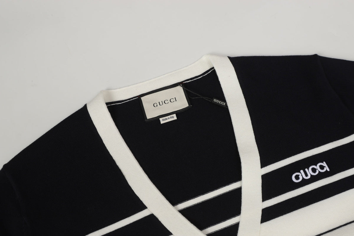 Gucci Unisex Embroidered Striped Cardigan