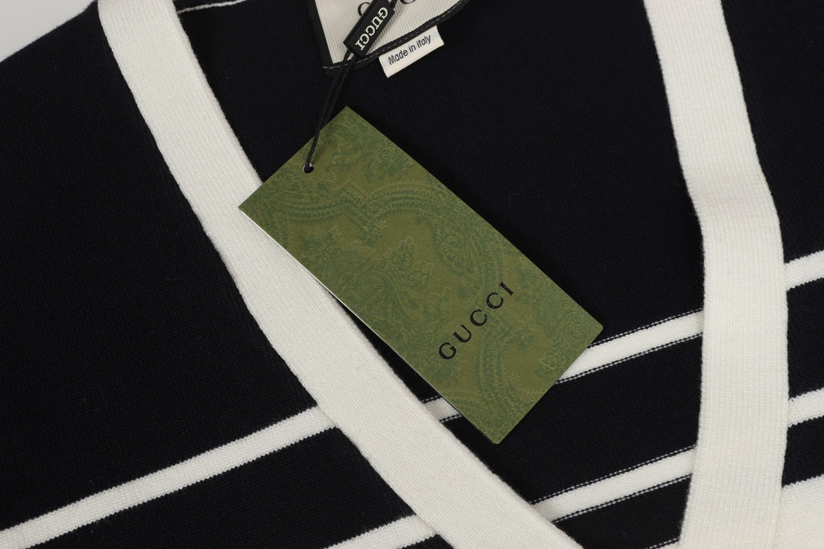 Gucci Unisex Embroidered Striped Cardigan