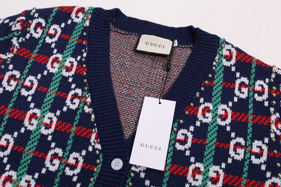 Gucci Unisex Double-G Jacquard Cardigan