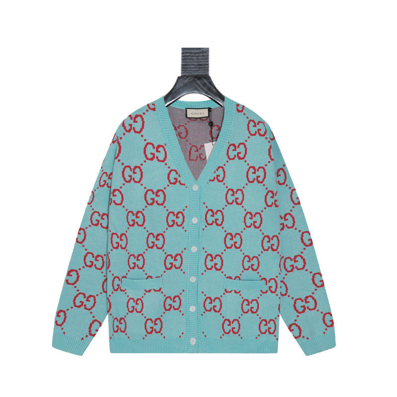 Gucci Unisex Double-G Jacquard Cardigan