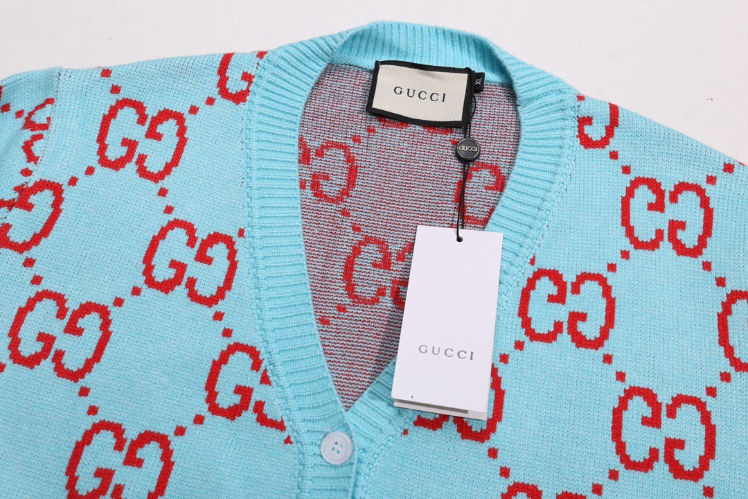 Gucci Unisex Double-G Jacquard Cardigan
