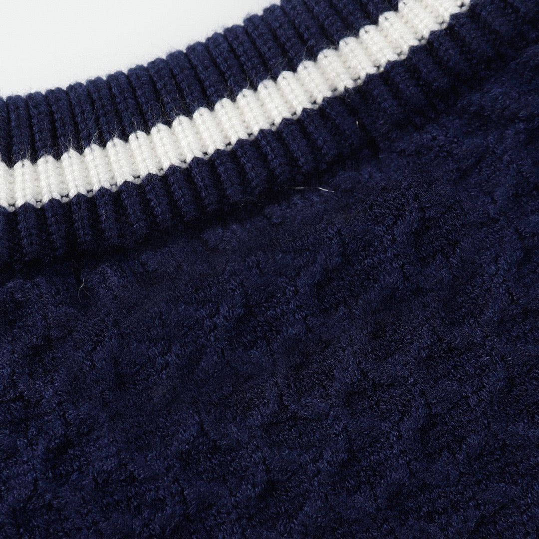 Gucci Unisex Open-Knit Striped Crewneck Sweater
