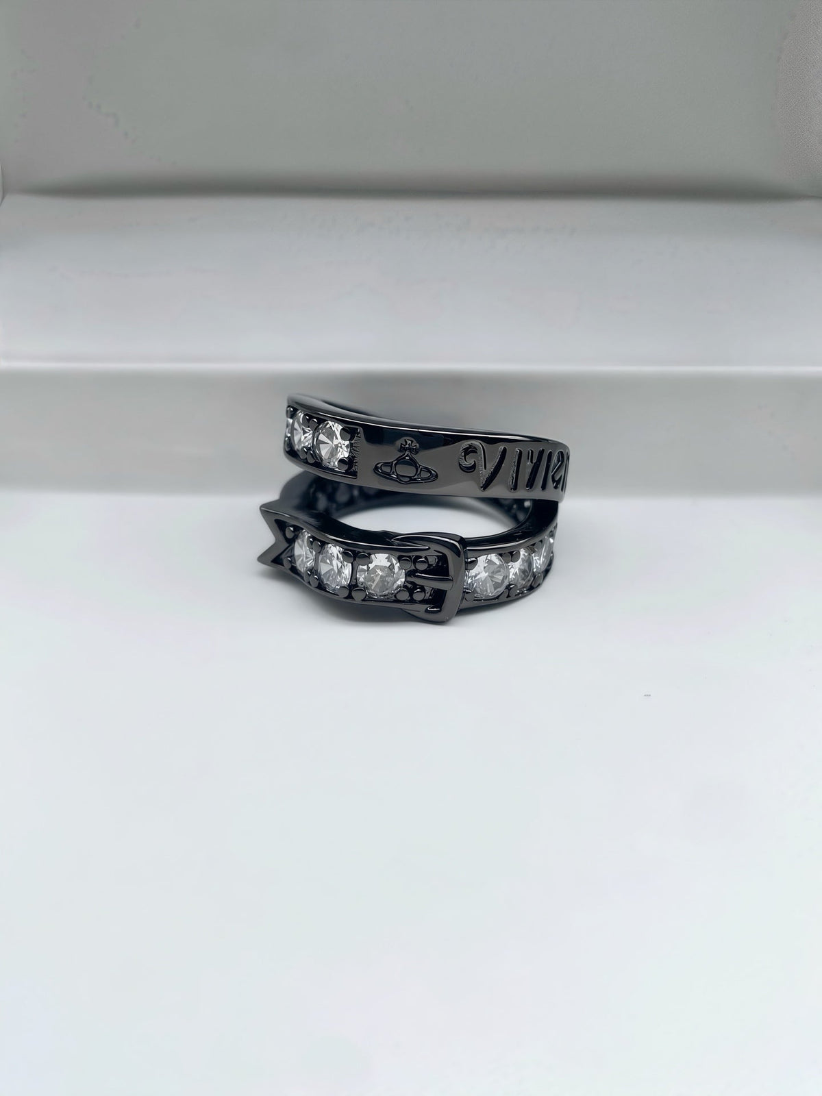 Vivienne Westwood Full-Rhinestone Letter Ring