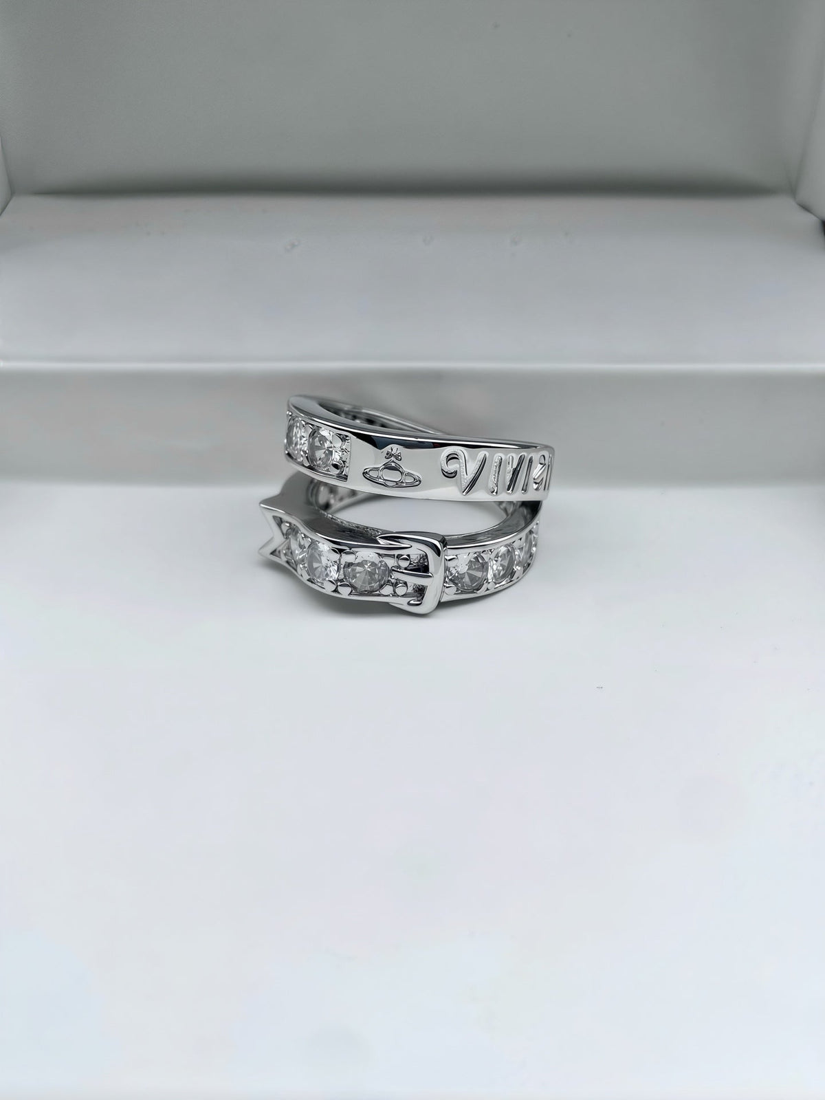 Vivienne Westwood Full-Rhinestone Letter Ring
