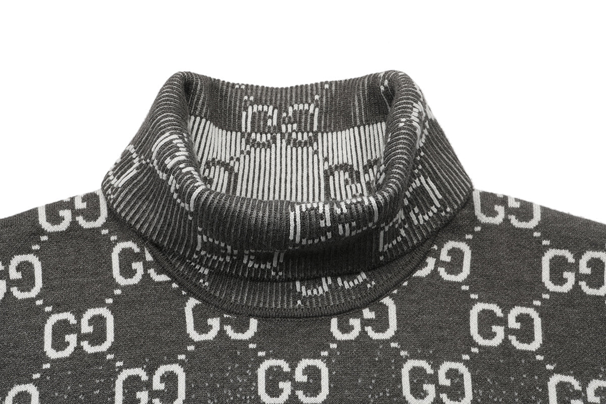 Gucci Unisex Monogram Double-G Mock-Neck Sweater
