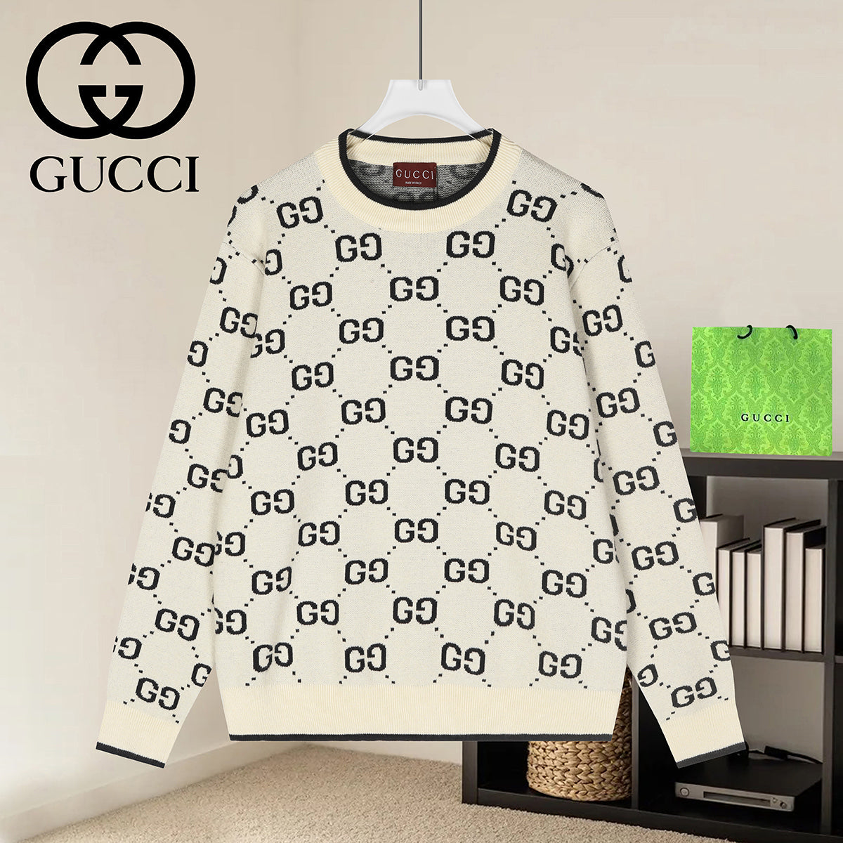 Gucci Unisex Jacquard Crewneck Sweater