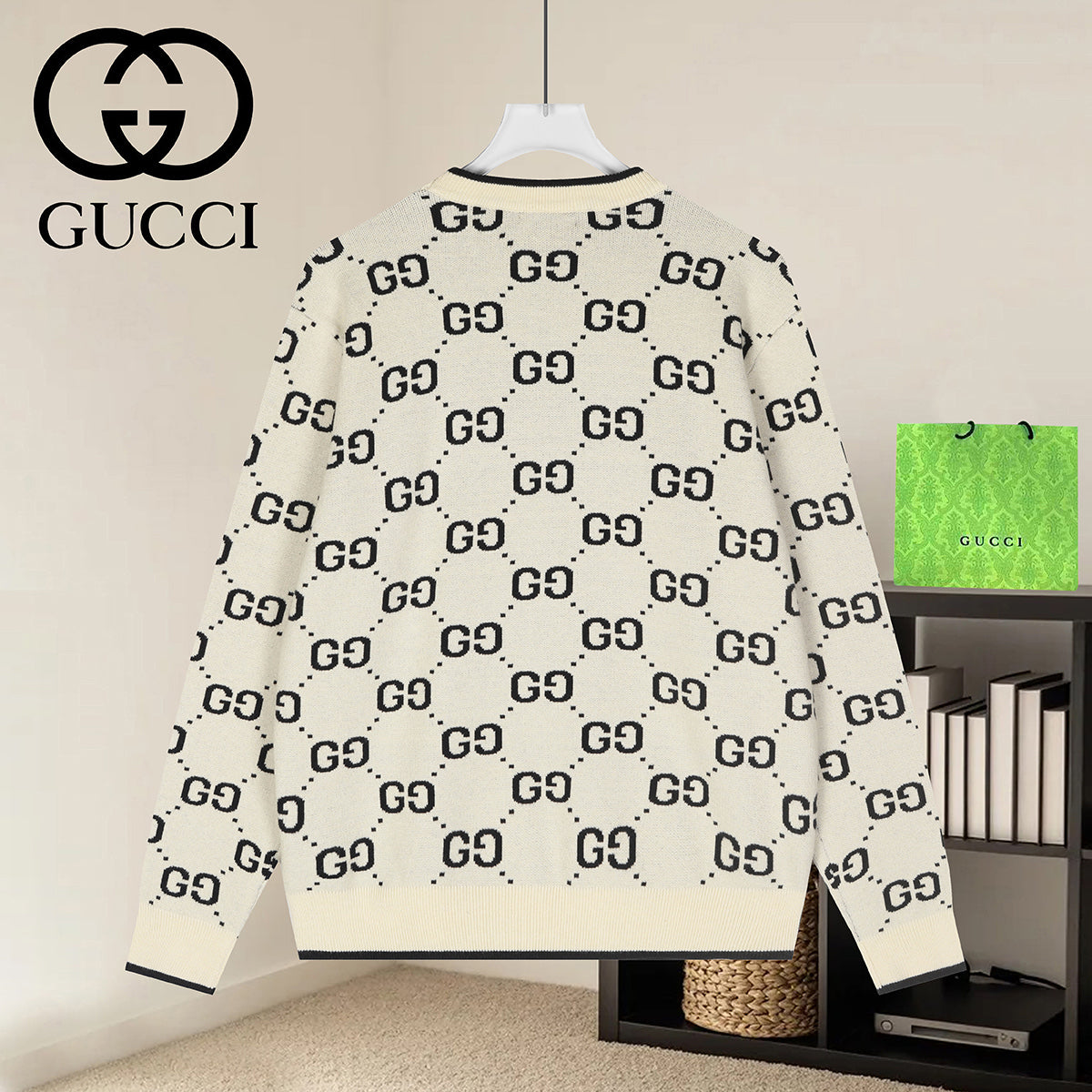 Gucci Unisex Jacquard Crewneck Sweater
