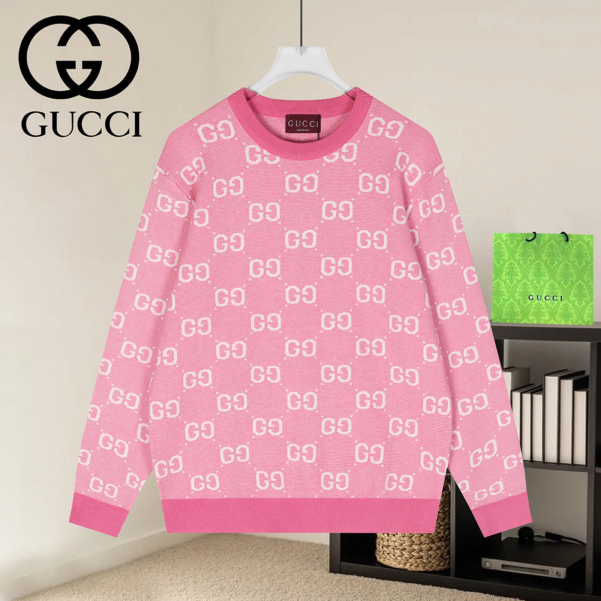 Gucci Unisex Jacquard Crewneck Sweater