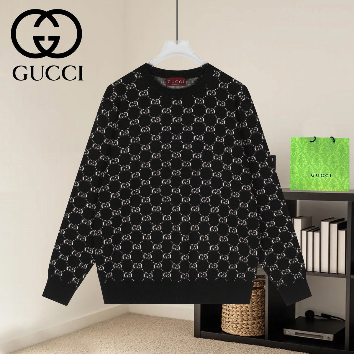 Gucci Unisex Jacquard Crewneck Sweater