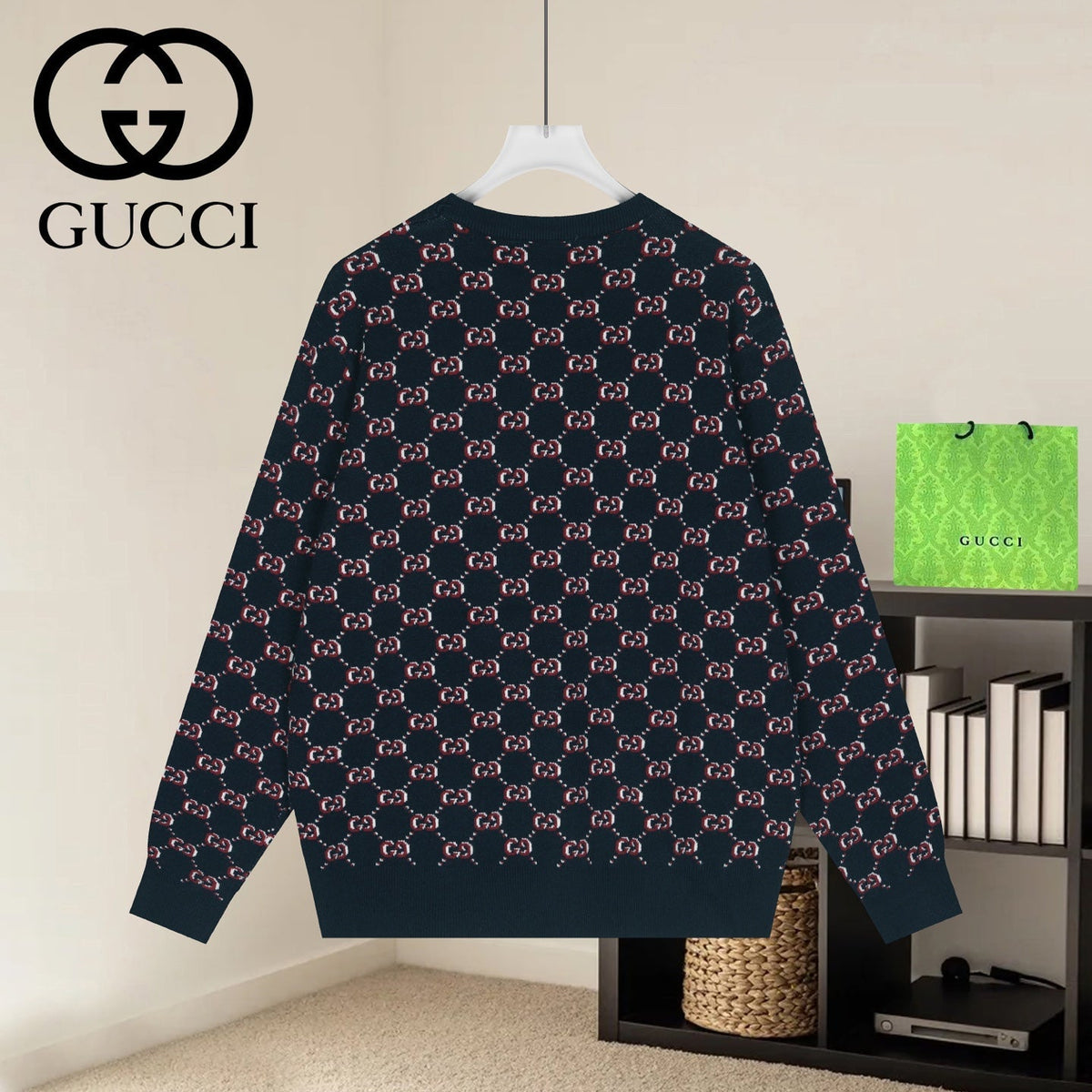 Gucci Unisex Jacquard Crewneck Sweater