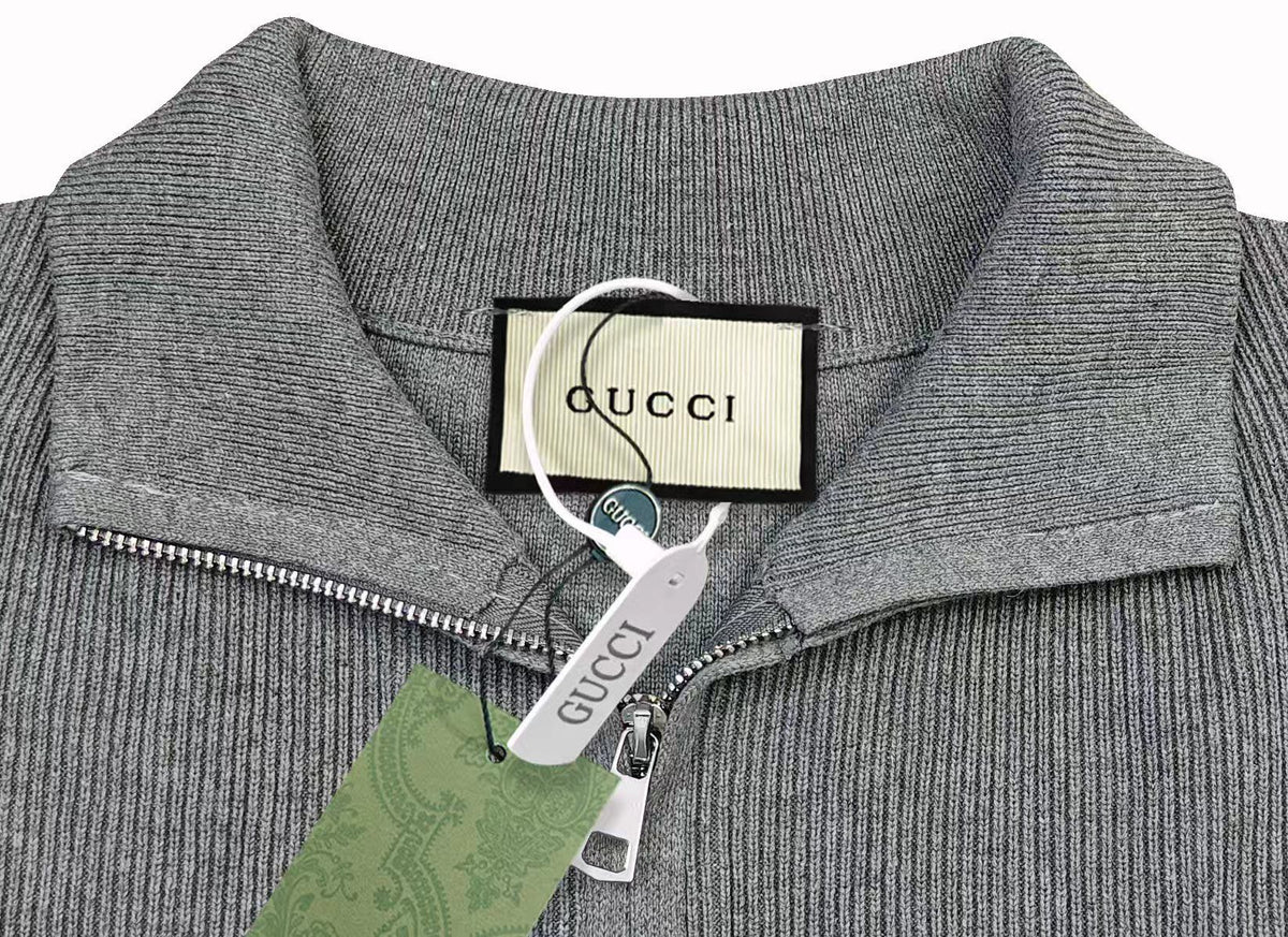 Gucci Unisex Double-G Embroidered Zip-Up Cardigan